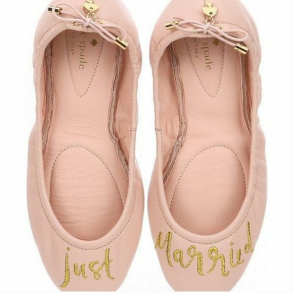KATE SPADE JUST MARRIED BALLET SLIPPERS PINK FLATS SZ 6 BALLERINA BALLETCORE - Picture 4 of 12